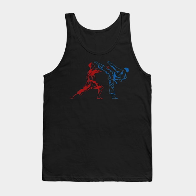 Karate Fighters Black Belt Karate Kick Tank Top by MzumO